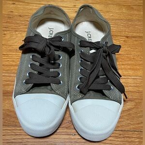 Vintage 90s J. Crew Women Khaki Sneakers with White Toes